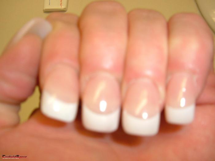 Salon sculpted french manicure